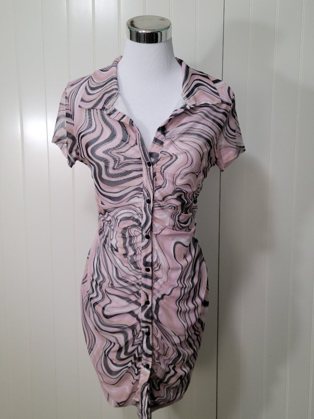 Y2K Vtg Rave Festival 90s 60s Grunge Retro Mod Indie Sleaze Bodycon Mini Dress